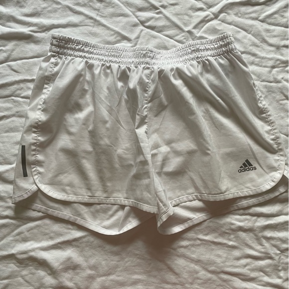 White Adidas Athletic Running Shorts - Picture 1 of 3